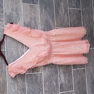 Express Womens Romper Size XXS Coral Sheer Lined